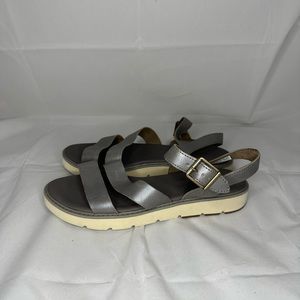 Timberland SENSORFLEX Womens Leather Sandals size 9 Gray Silver